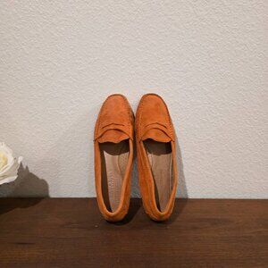Lauren Ralph Lauren Orange Suede Driving Shoes Sz 7.5